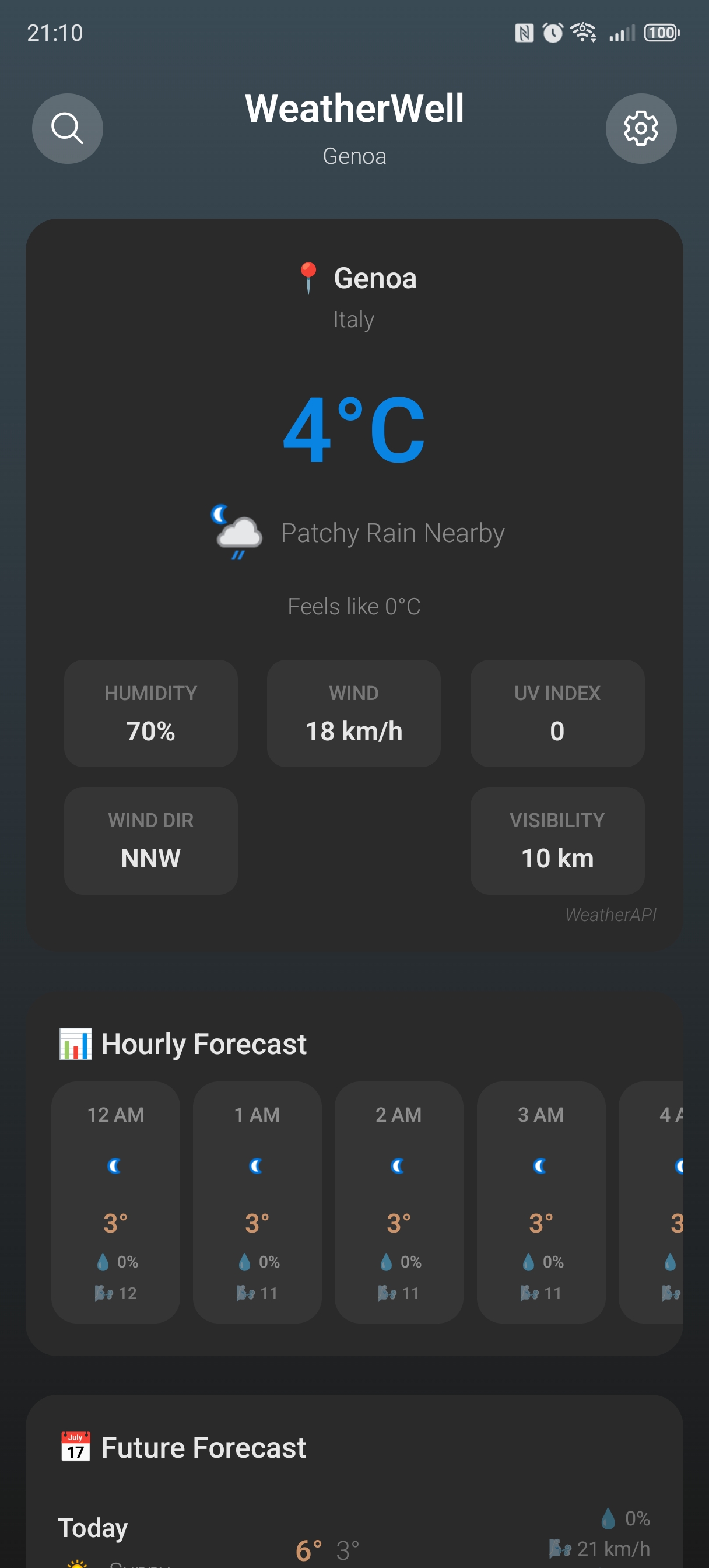 WeatherWell Screenshot 1